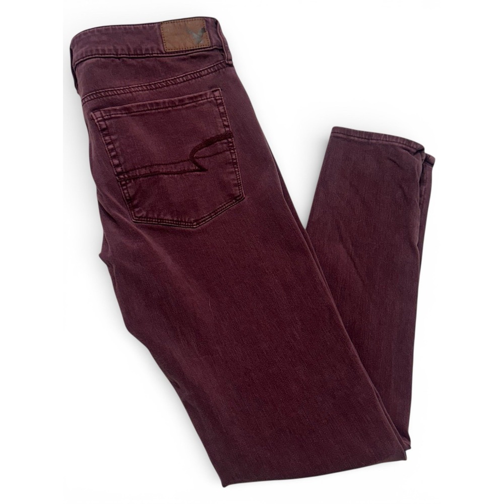 American Eagle‎ 360 Super Stretch Skinny Jeans Womens 6 Burgundy Wine